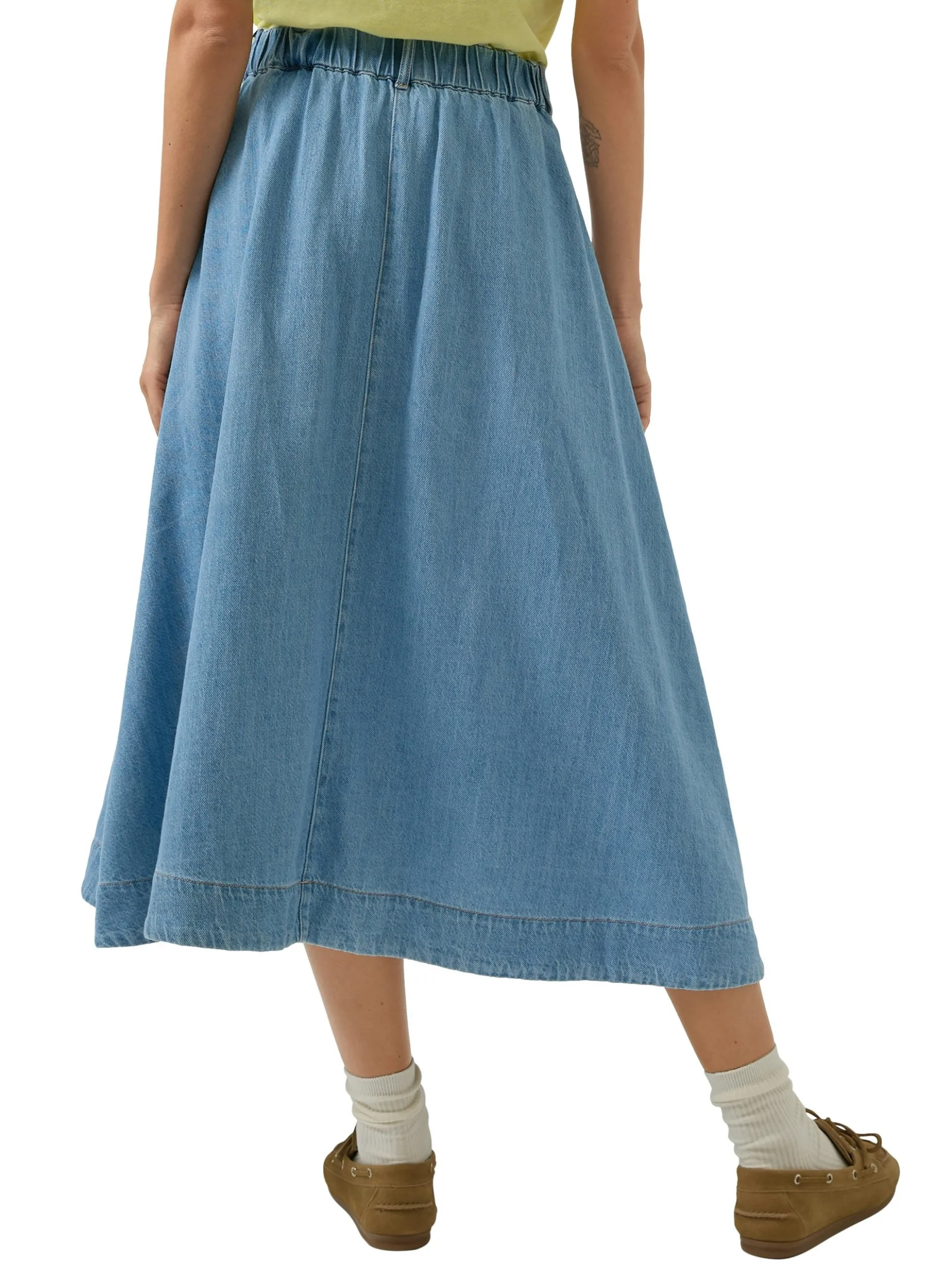 s.Oliver Damen Jeansrock in light stone - Länge: midi