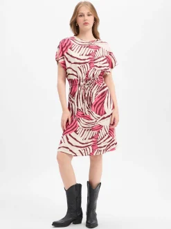 s.Oliver Damen Jerseykleid in sand pink - Länge: mittel