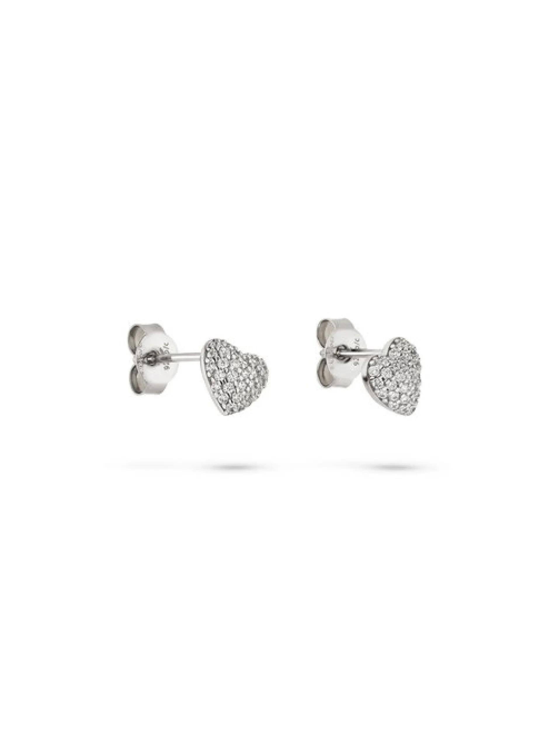 s.Oliver Damen Ohrstecker - Glitter Heart in silber