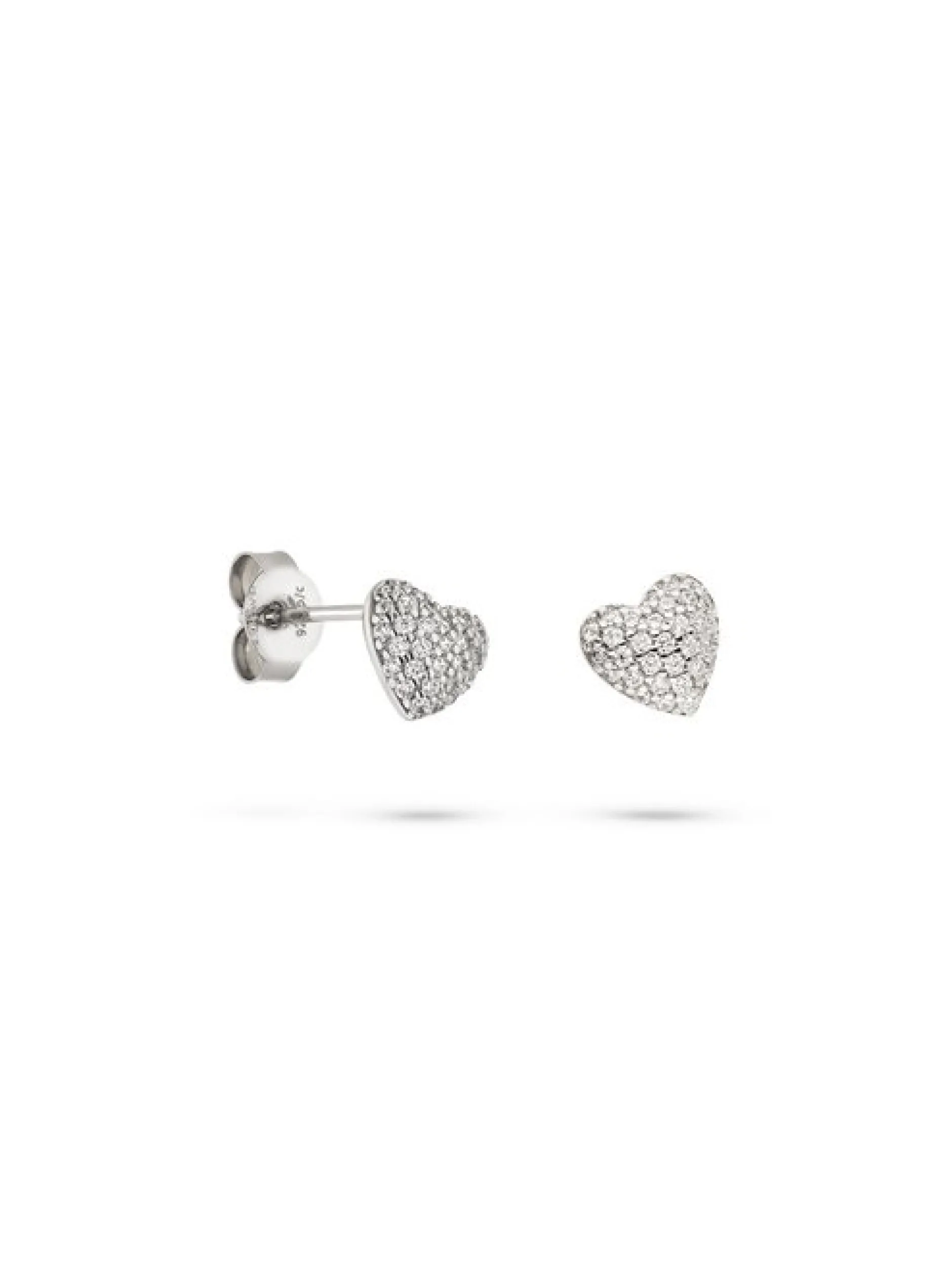 s.Oliver Damen Ohrstecker - Glitter Heart in silber