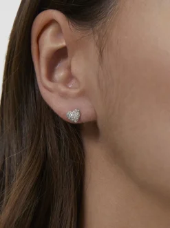 s.Oliver Damen Ohrstecker - Glitter Heart in silber