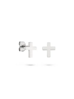 s.Oliver Damen Ohrstecker - Modern Cross in silber