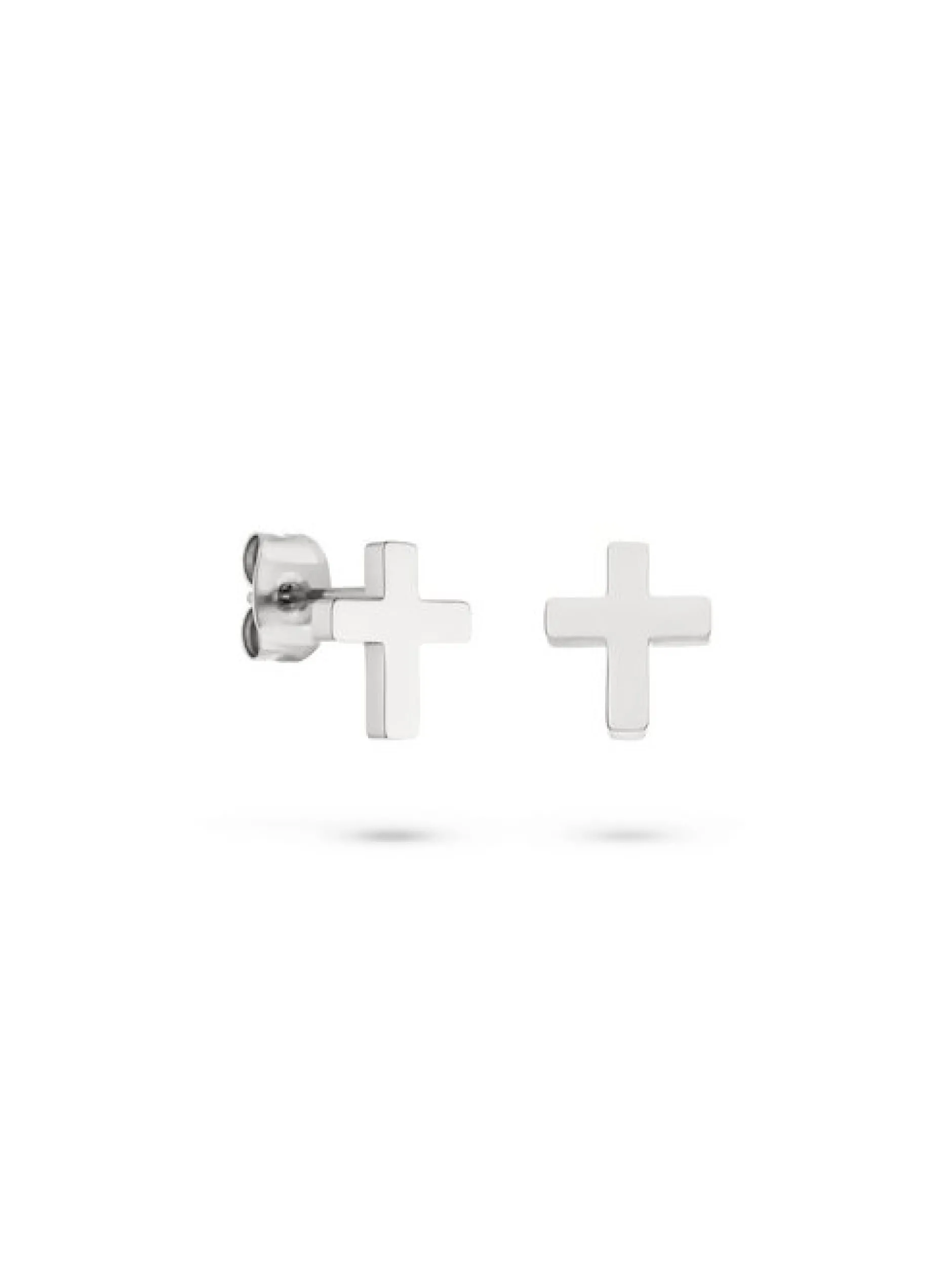 s.Oliver Damen Ohrstecker - Modern Cross in silber