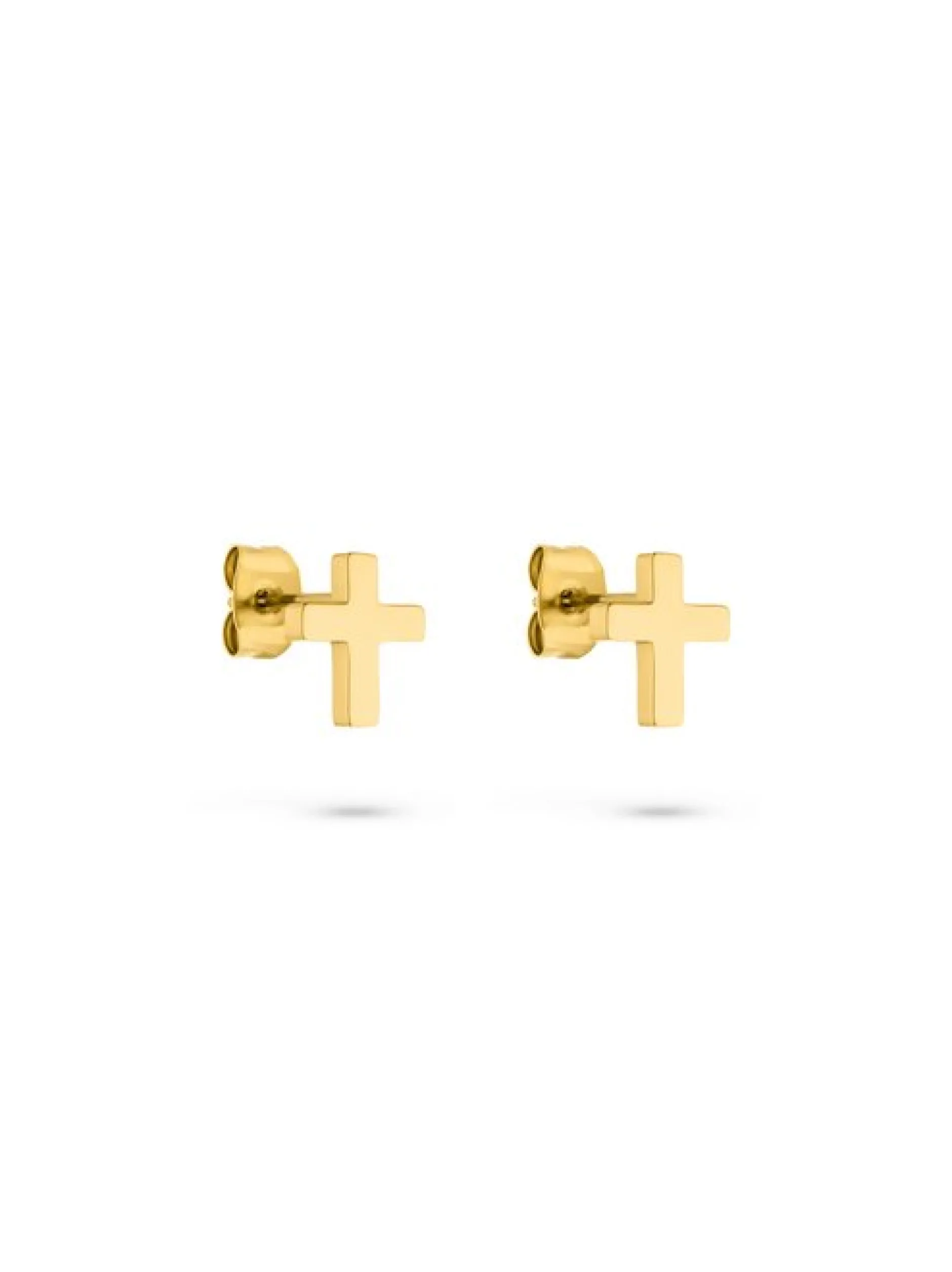 s.Oliver Damen Ohrstecker - Modern Cross in gold