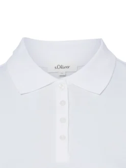 s.Oliver Damen Poloshirt in weiß - Ärmel: kurzarm