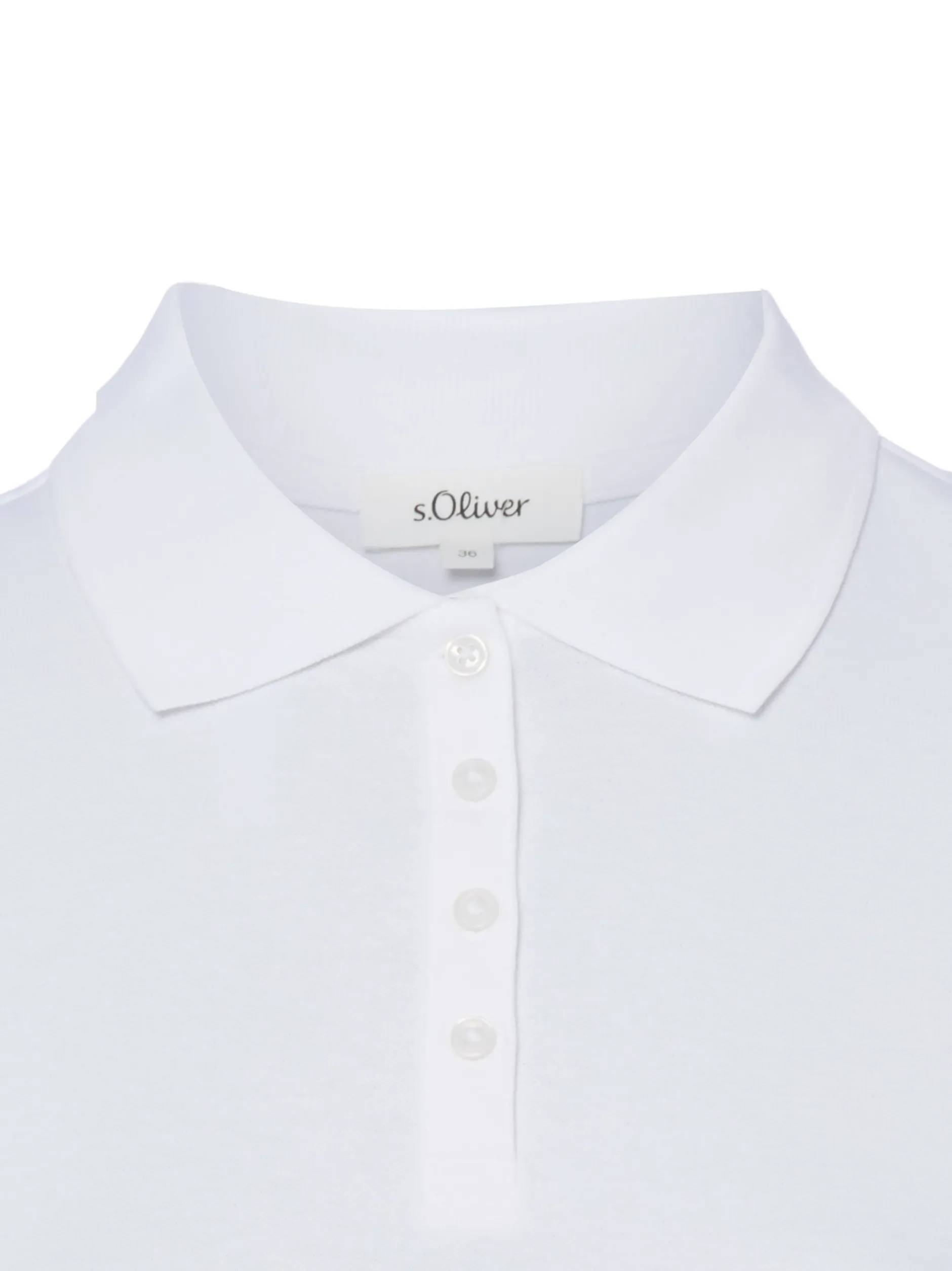 s.Oliver Damen Poloshirt in weiß - Ärmel: kurzarm