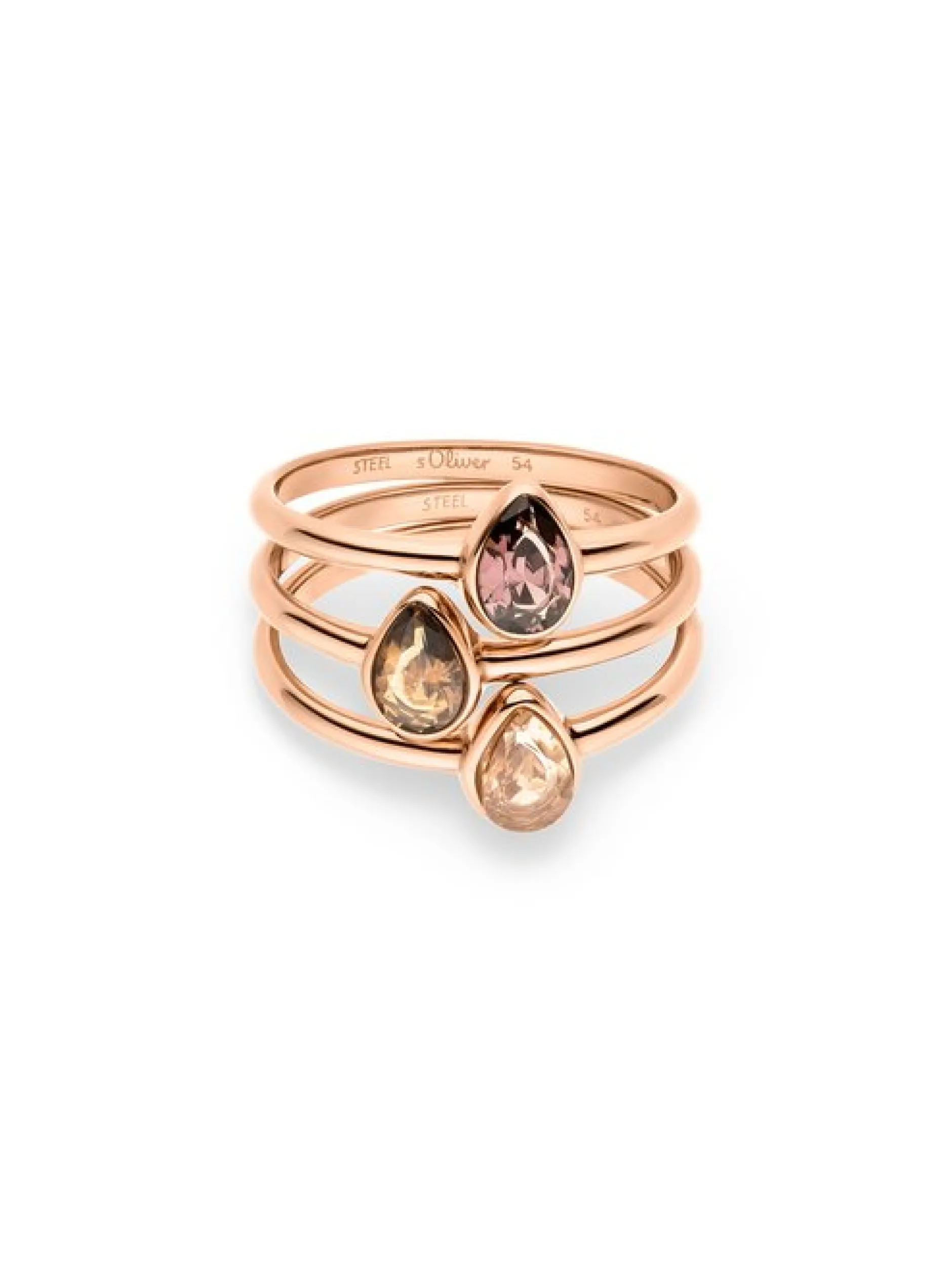s.Oliver Damen Ring - Elegant Stones in roségold