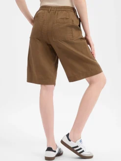 s.Oliver Damen Shorts mit Leinen-Anteil in khaki