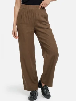 s.Oliver Damen Stoffhose mit Leinen in taupe