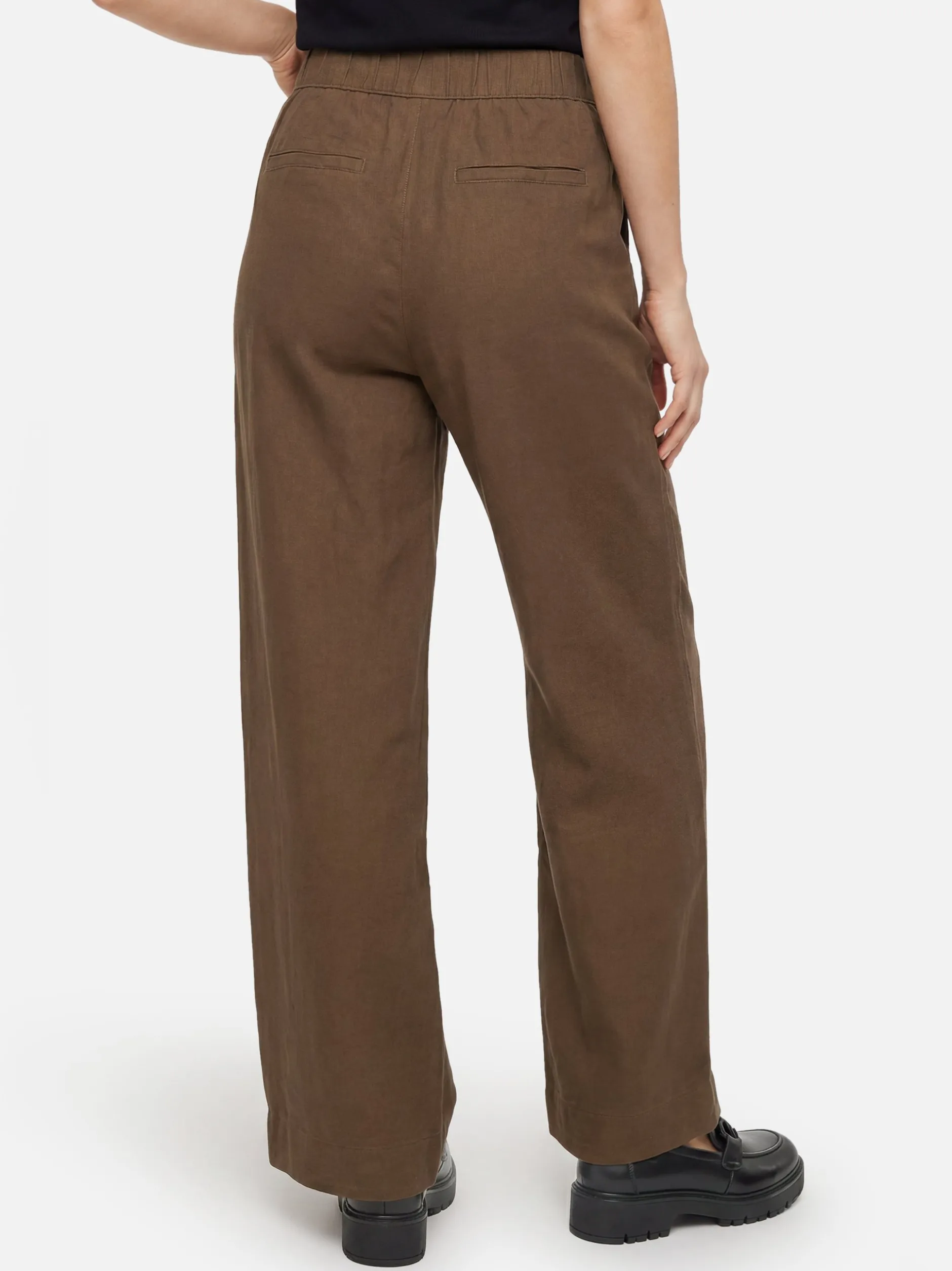 s.Oliver Damen Stoffhose mit Leinen in taupe