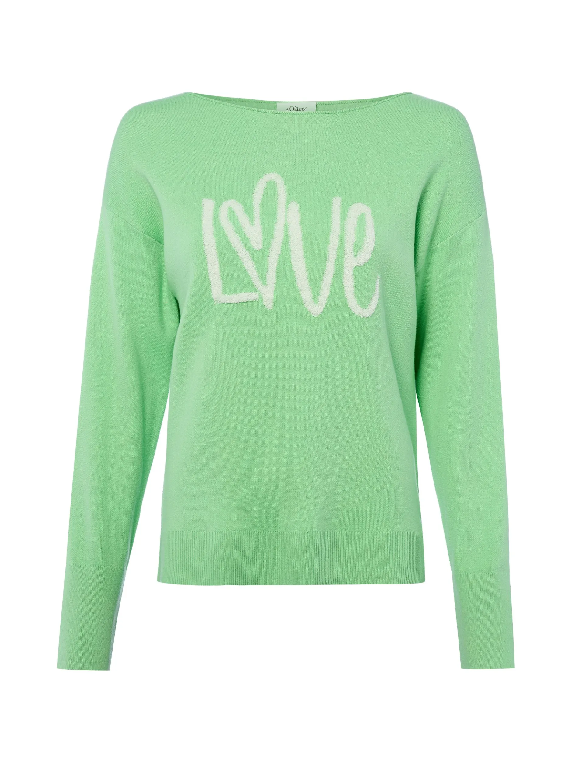 s.Oliver Damen Strickpullover in gras weiß