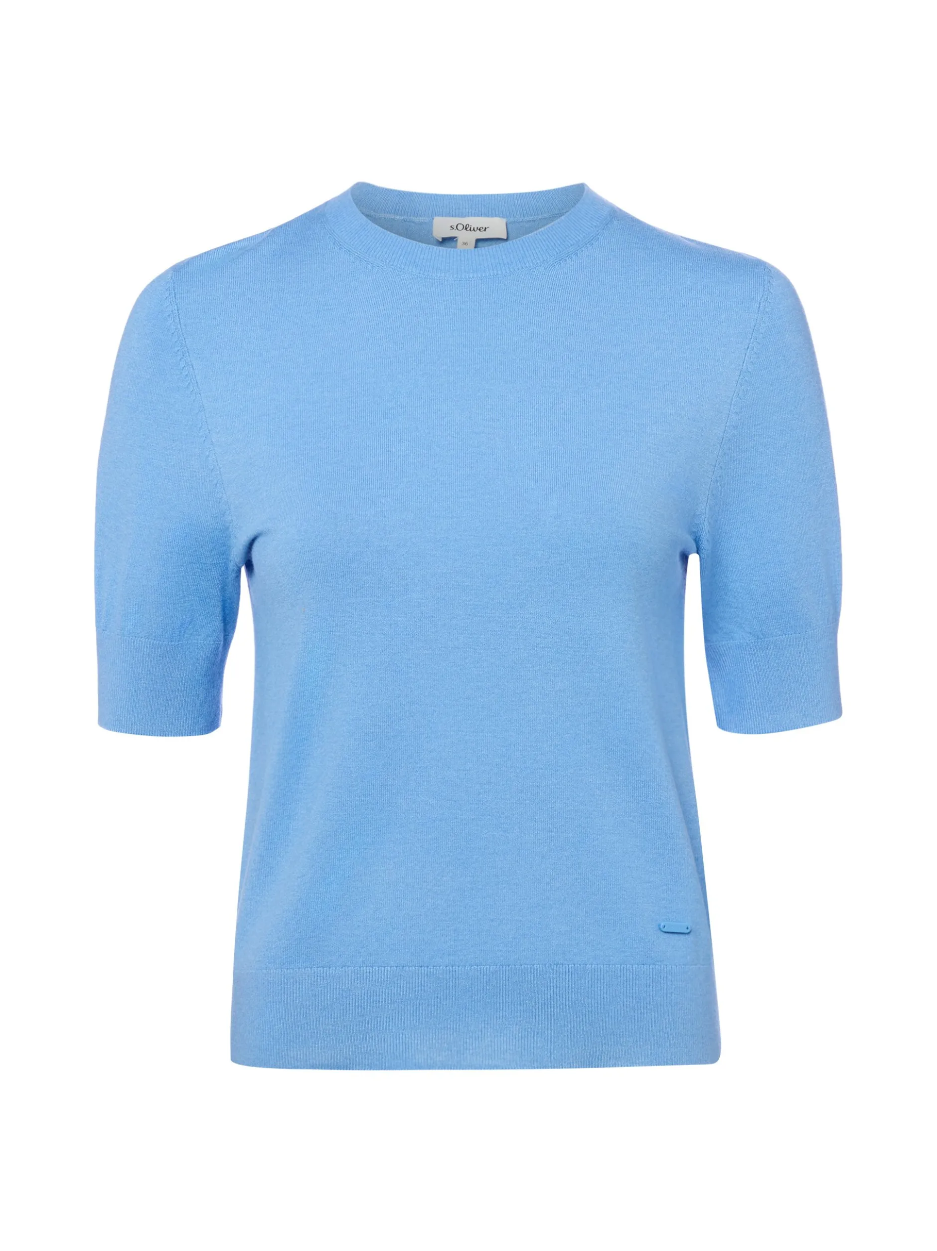s.Oliver Damen Strickshirt in hellblau - Ärmel: kurzarm