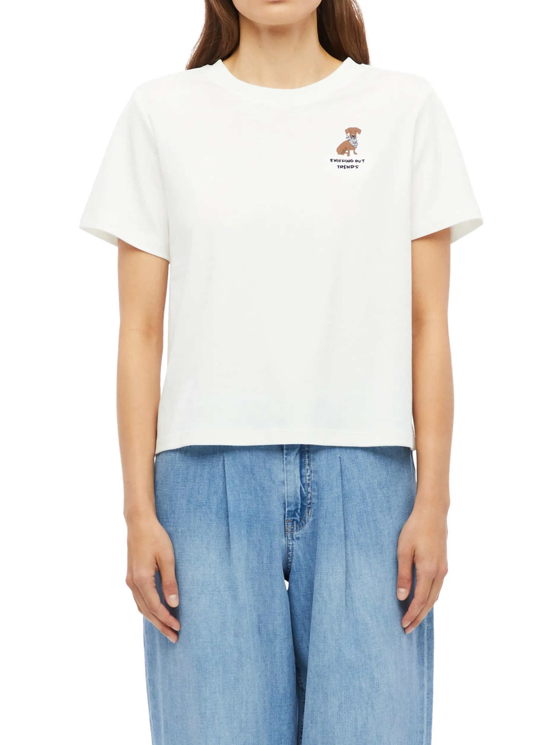 s.Oliver Damen T-Shirt in weiß - Ausschnitt: Rundhals