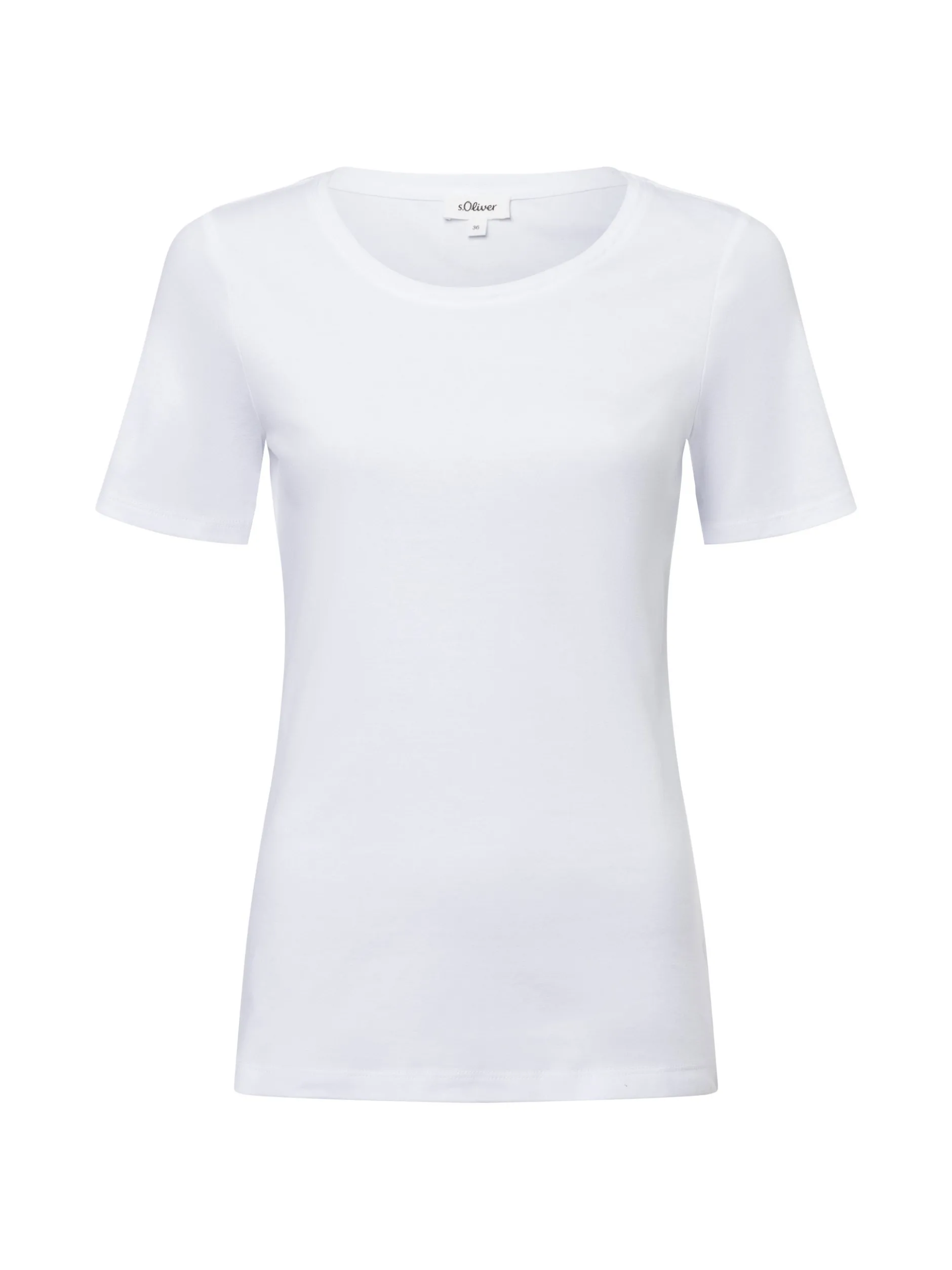 s.Oliver Damen T-Shirt in weiß - Ärmel: kurzarm