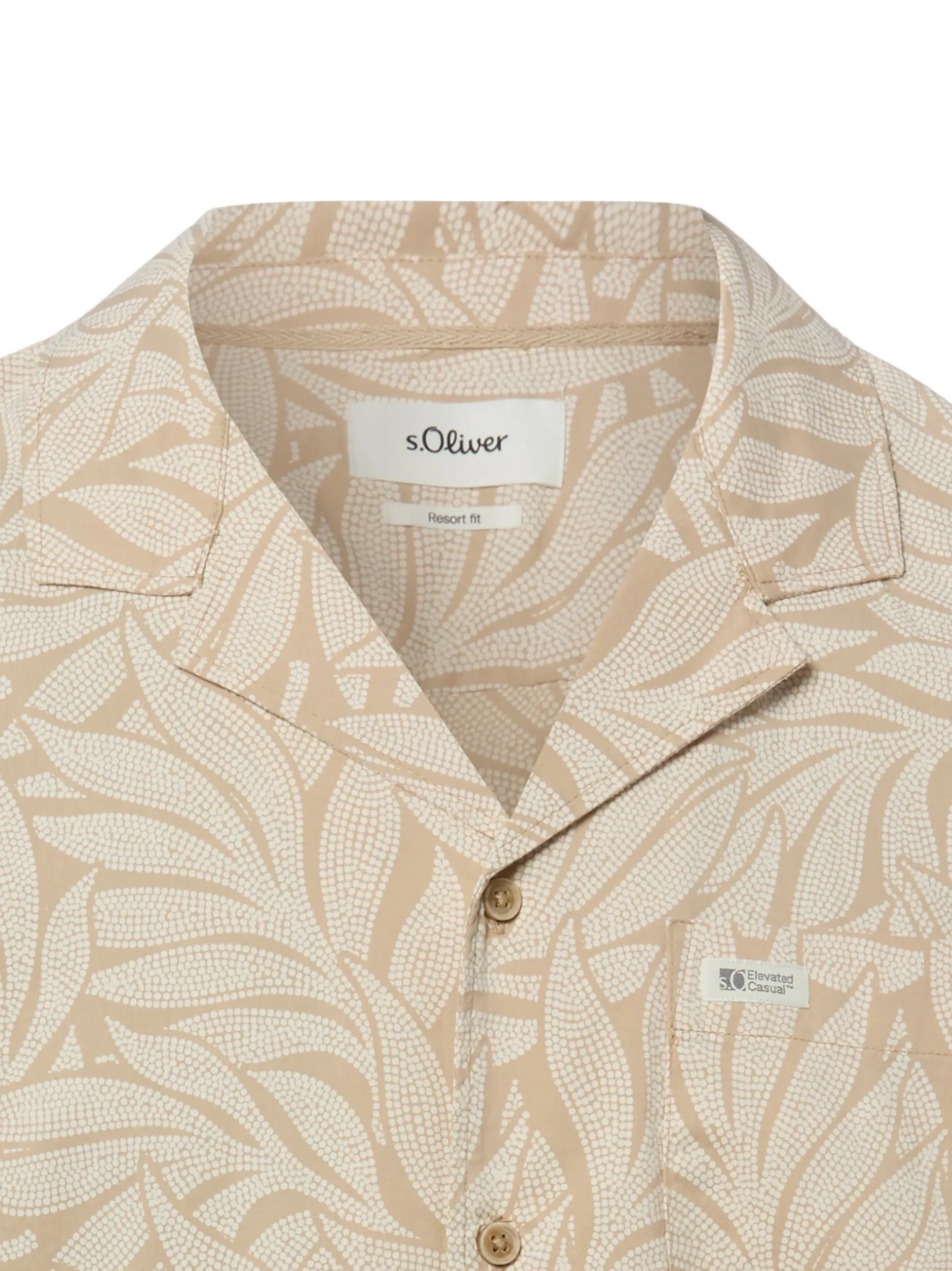 s.Oliver Herren Kurzarmhemd in braun beige
