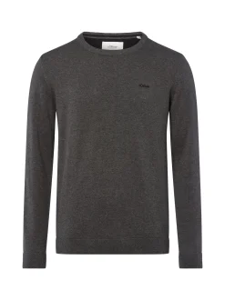 s.Oliver Herren Pullover in anthrazit - Ärmel: langarm