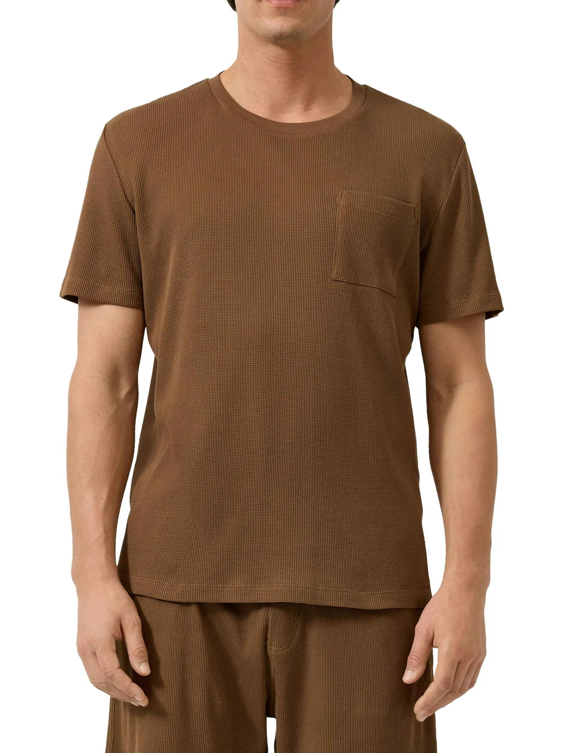 s.Oliver Herren T-Shirt in braun - Ausschnitt: Rundhals