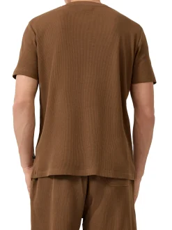 s.Oliver Herren T-Shirt in braun - Ausschnitt: Rundhals