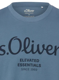 s.Oliver Herren T-Shirt in indigo - Ausschnitt: Rundhals