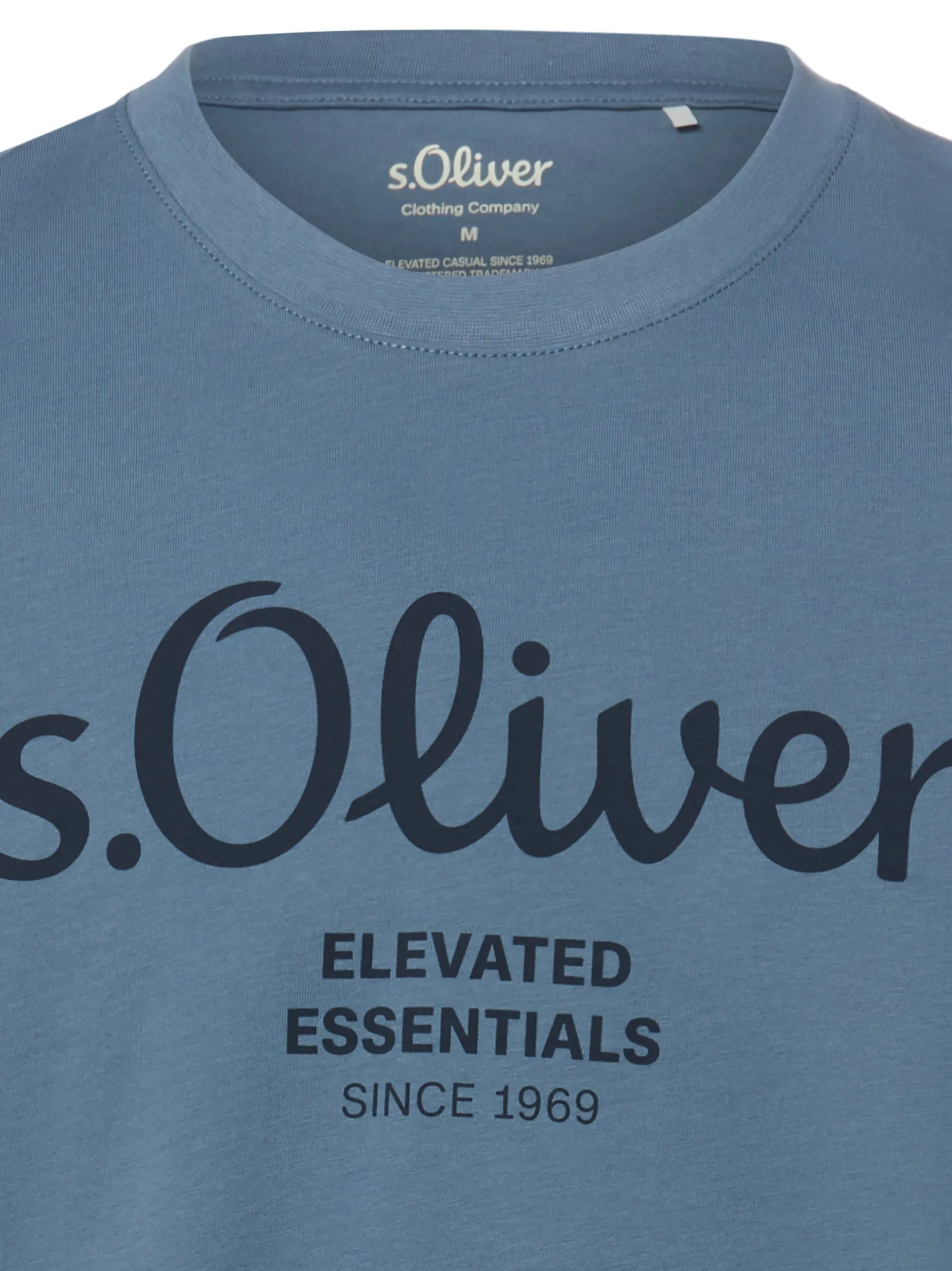 s.Oliver Herren T-Shirt in indigo - Ausschnitt: Rundhals