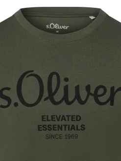 s.Oliver Herren T-Shirt in khaki schwarz