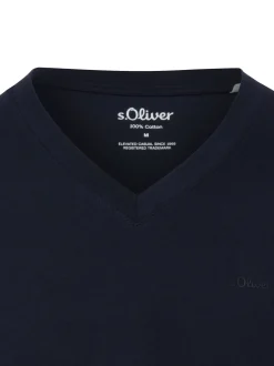 s.Oliver Herren T-Shirt in marine - Ärmel: kurzarm