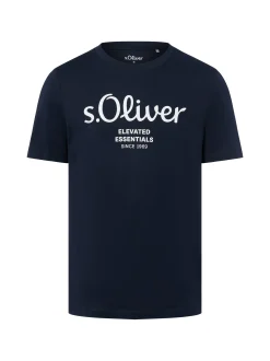 s.Oliver Herren T-Shirt in marine weiß - Ärmel: kurzarm