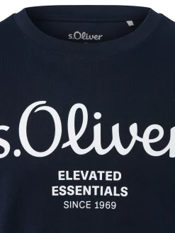 s.Oliver Herren T-Shirt in marine weiß - Ärmel: kurzarm