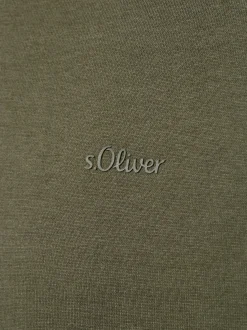 s.Oliver Herren T-Shirt in oliv - Ausschnitt: Rundhals