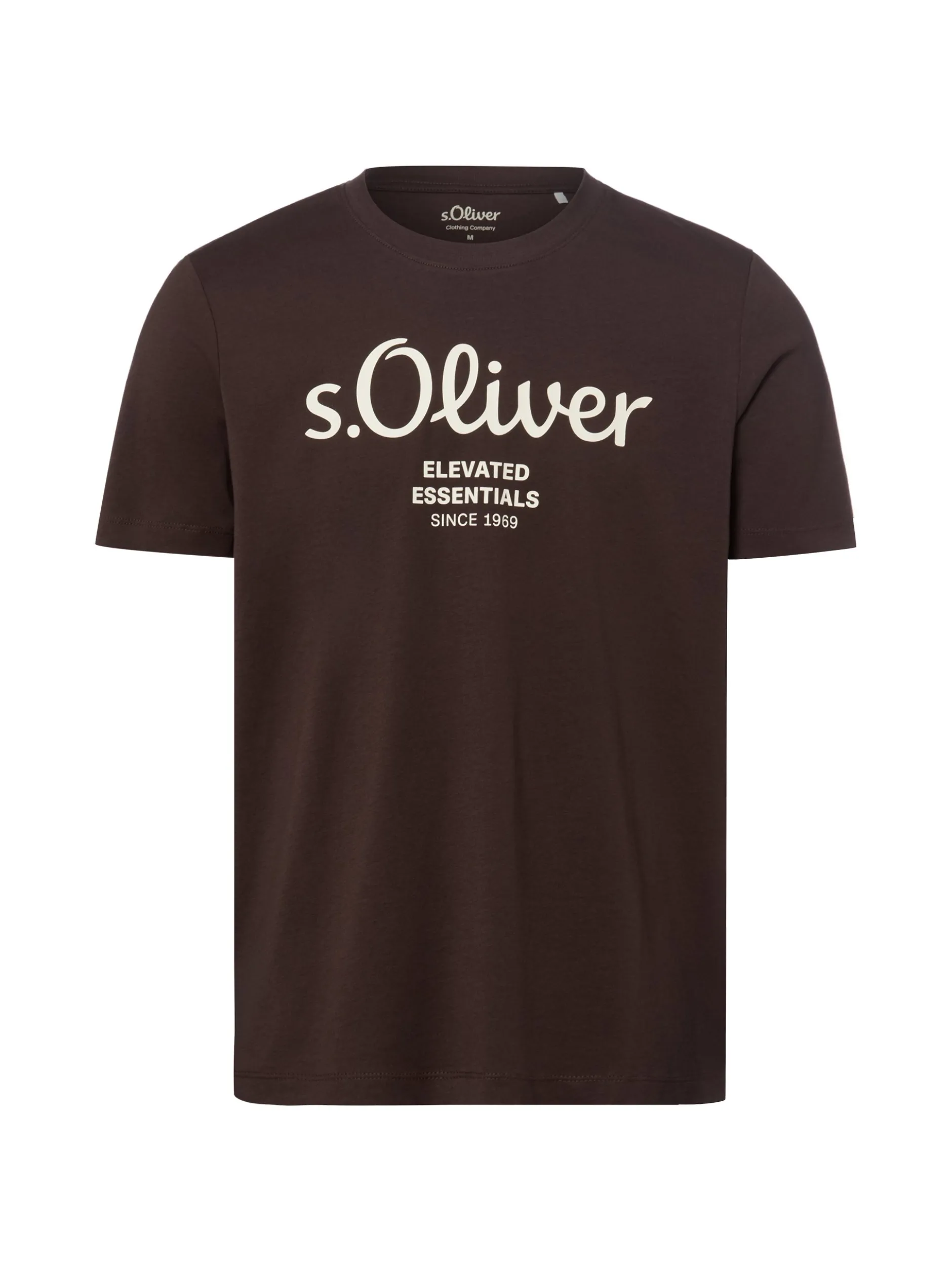 s.Oliver Herren T-Shirt in schoko - Ausschnitt: Rundhals