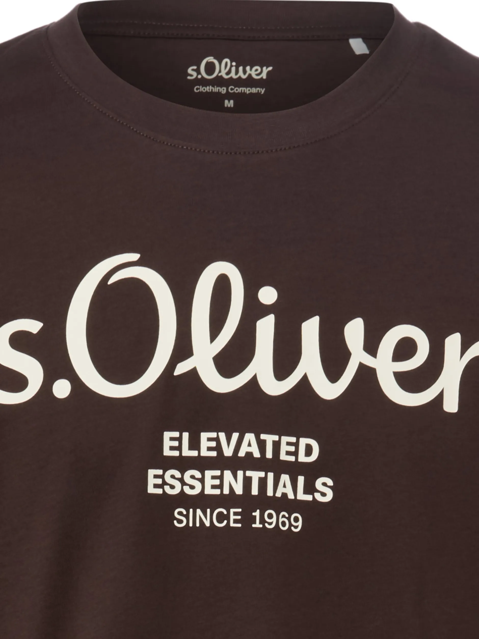 s.Oliver Herren T-Shirt in schoko - Ausschnitt: Rundhals