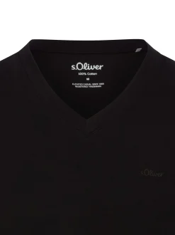 s.Oliver Herren T-Shirt in schwarz - Ärmel: kurzarm