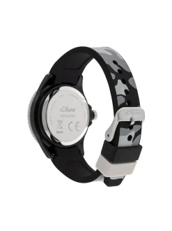 s.Oliver Jungen Armbanduhr - Camouflage in grau