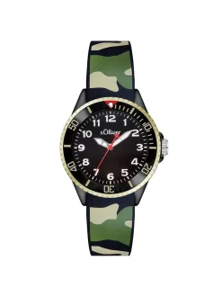 s.Oliver Jungen Armbanduhr - Camouflage in grün