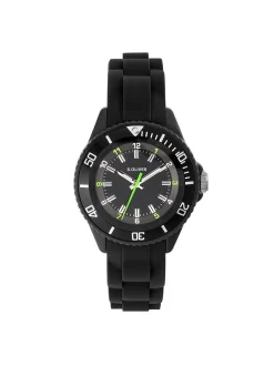 s.Oliver Jungen Armbanduhr - mit coolen Neon Details in schwarz
