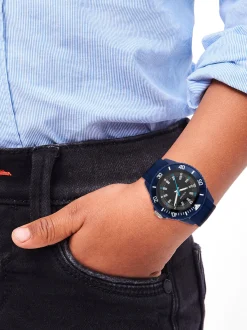s.Oliver Jungen Armbanduhr - mit coolen Neon Details in blau