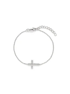 s.Oliver Mädchen Armband - Cross in silber