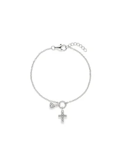s.Oliver Mädchen Armband - Cross in silber