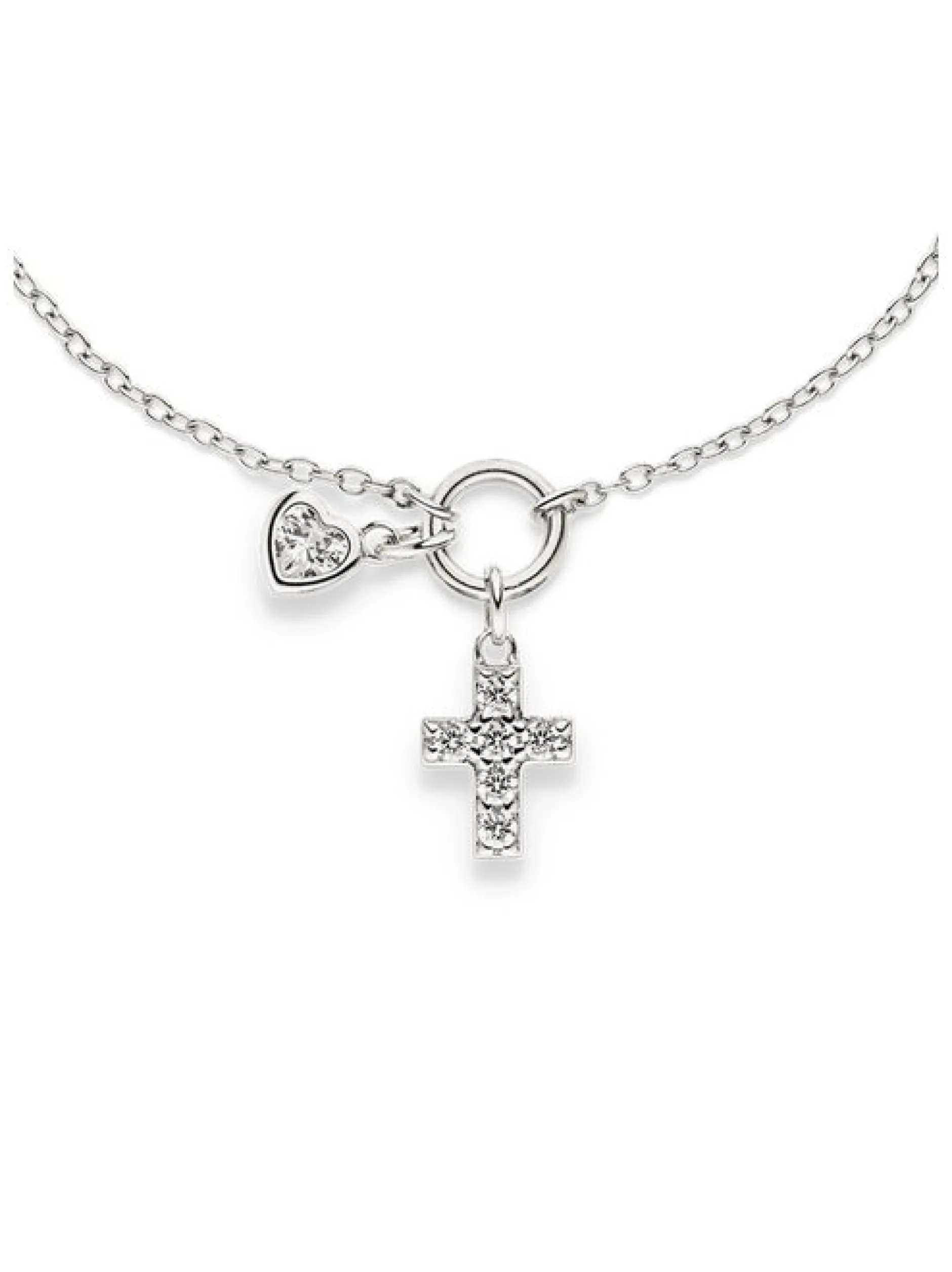 s.Oliver Mädchen Armband - Cross in silber