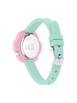 s.Oliver Mädchen Armbanduhr - Flower Power in grün