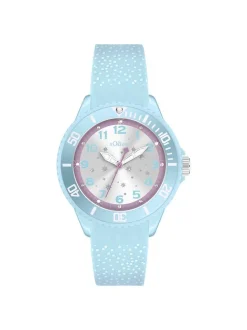 s.Oliver Mädchen Armbanduhr - Lovely Time in blau