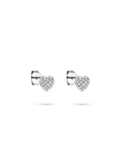 s.Oliver Mädchen Ohrstecker - Heart in silber weiß