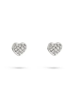 s.Oliver Mädchen Ohrstecker - Heart in silber weiß