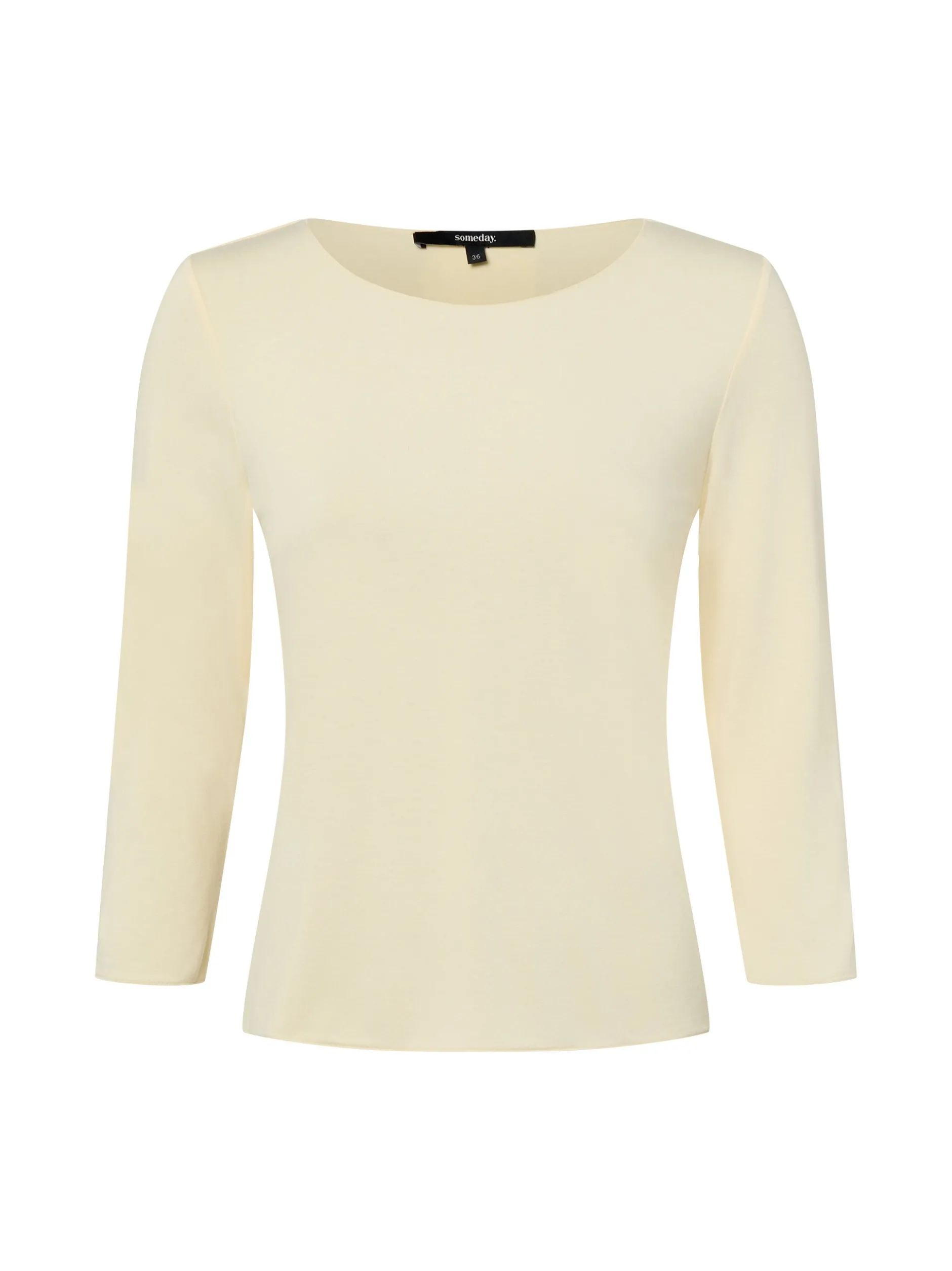 Someday Damen Langarmshirt in ecru - Ausschnitt: U-Boot