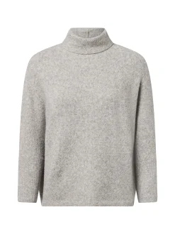 Someday Damen Strickpullover mit Wolle - Tiola detail in hellgrau