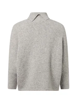 Someday Damen Strickpullover mit Wolle - Tiola detail in hellgrau