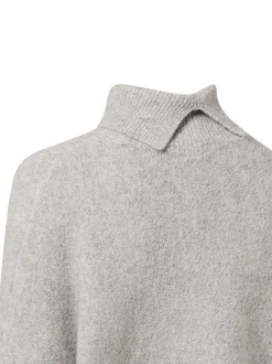 Someday Damen Strickpullover mit Wolle - Tiola detail in hellgrau