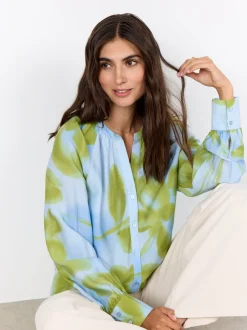 soyaconcept® Damen Bluse - SC-Cate in hellblau erbse