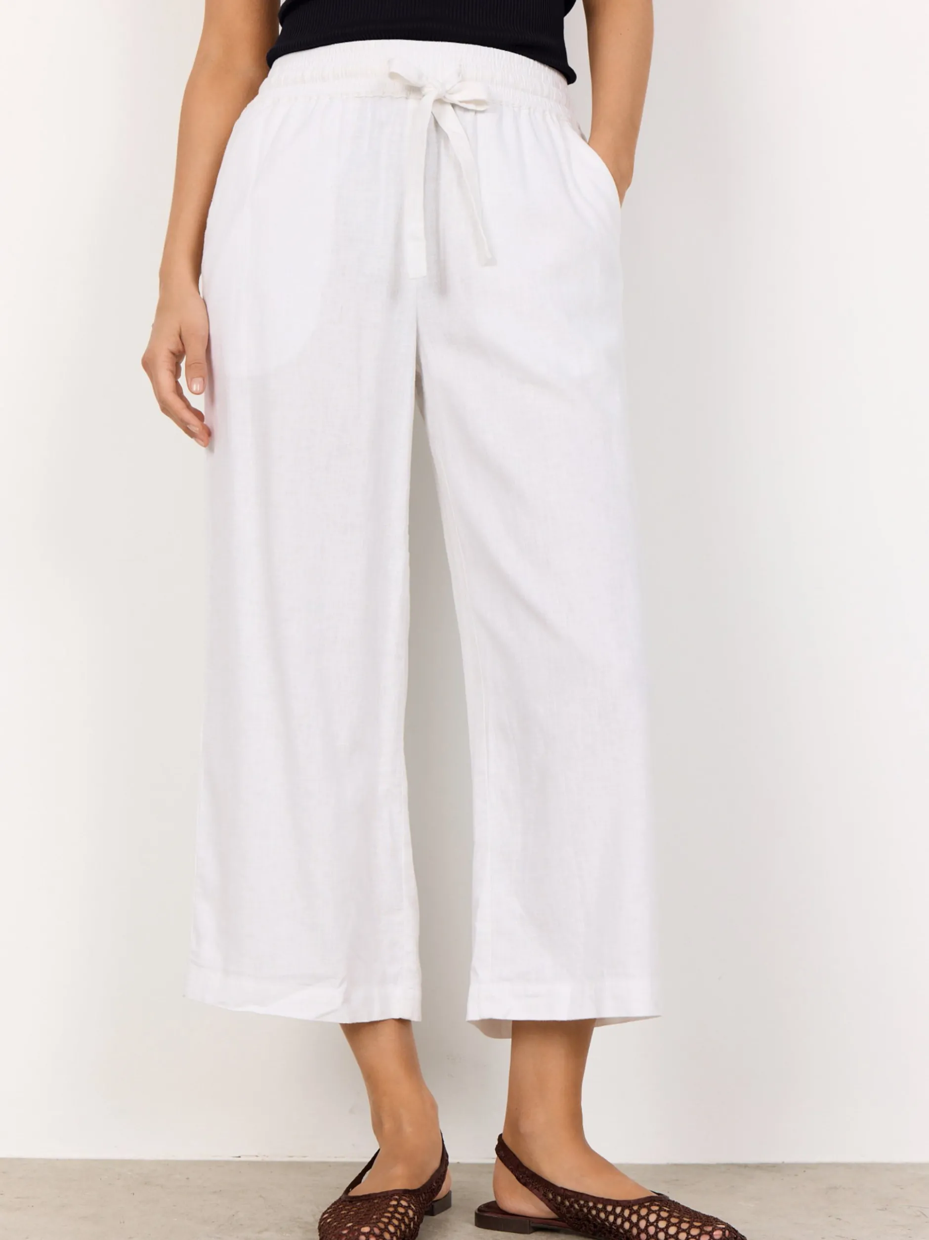 soyaconcept® Damen Hose mit Leinen-Anteil - SC-Ina in weiß