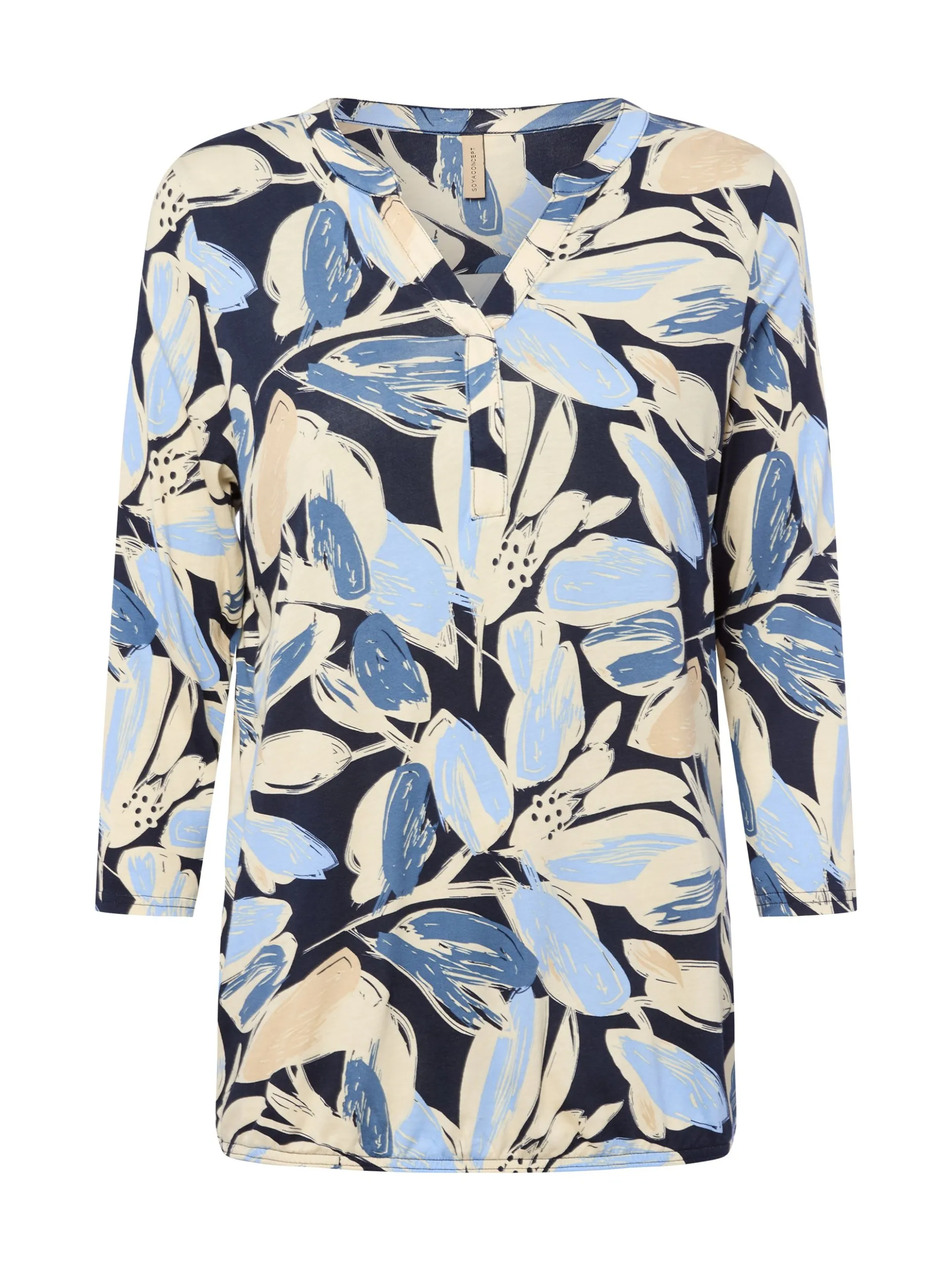 soyaconcept® Damen Langarmshirt - Felicity in hellblau beige